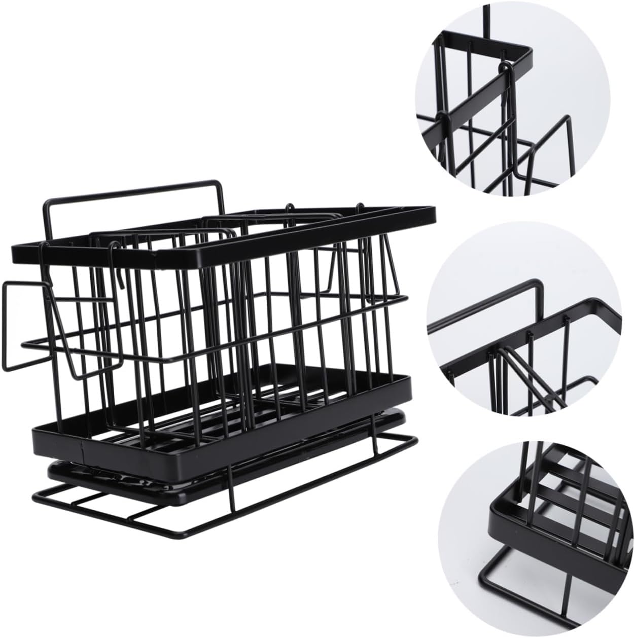 Happyyami 1pc Stainless Steel Adjustable Sponge Shelf Wall-Mounted Dish Cloth Rack Ventilated Design for Kitchen Storage for Drying Rags and Cleaning Utensils