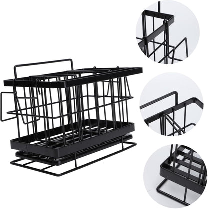 Happyyami 1pc Stainless Steel Adjustable Sponge Shelf Wall-Mounted Dish Cloth Rack Ventilated Design for Kitchen Storage for Drying Rags and Cleaning Utensils