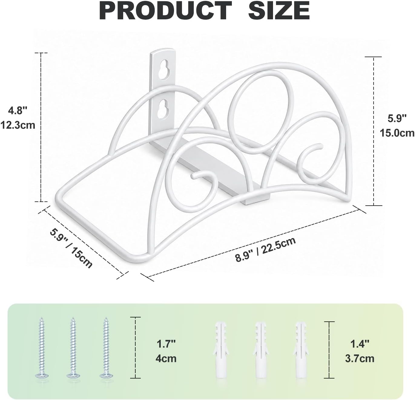 Metal Garden Hose Holder Wall Mounted Water White Hose Holder for Water Hose Extension Cords