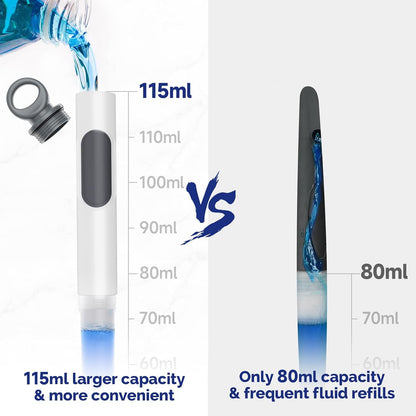 Toilet Bowl Brush Holder Set: Silicone Toilet Brush with Refillable Handle Dispenser - Bathroom Scrubber Rv Cleaner Toilet Brush with Caddy - Deep Cleaning Bathroom Scrub Brush