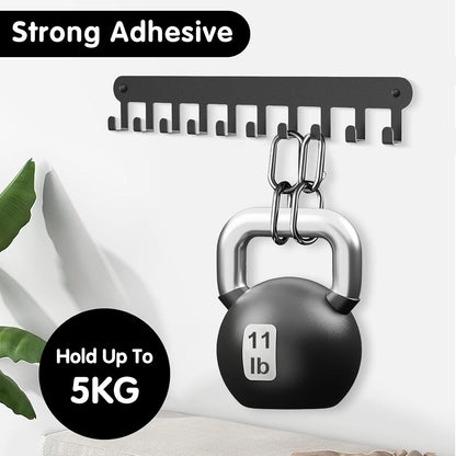 2 Pack Key Holder Wall Mount, Wall Mount Key Holder, Key Hooks Hanging Keys, Key Hanger with 8 Hooks, No-Drill Decorative White Key Rack for Living Room, Kitchen, or Bathroom