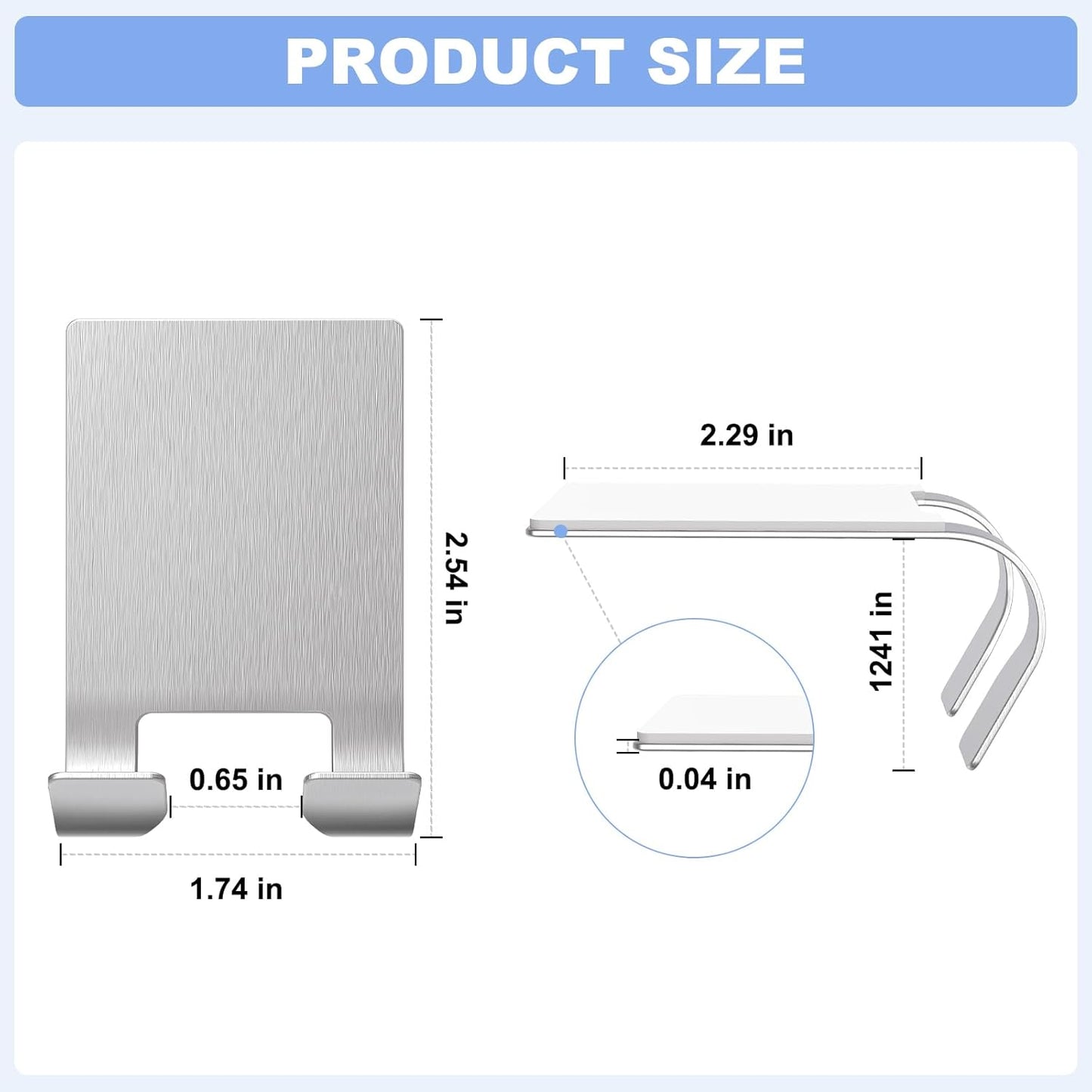 VIS'V Adhesive Razor Holder, Wall Mount Shower Razor Hooks for His and Hers, Metal, Waterproof, White, 2 Pcs