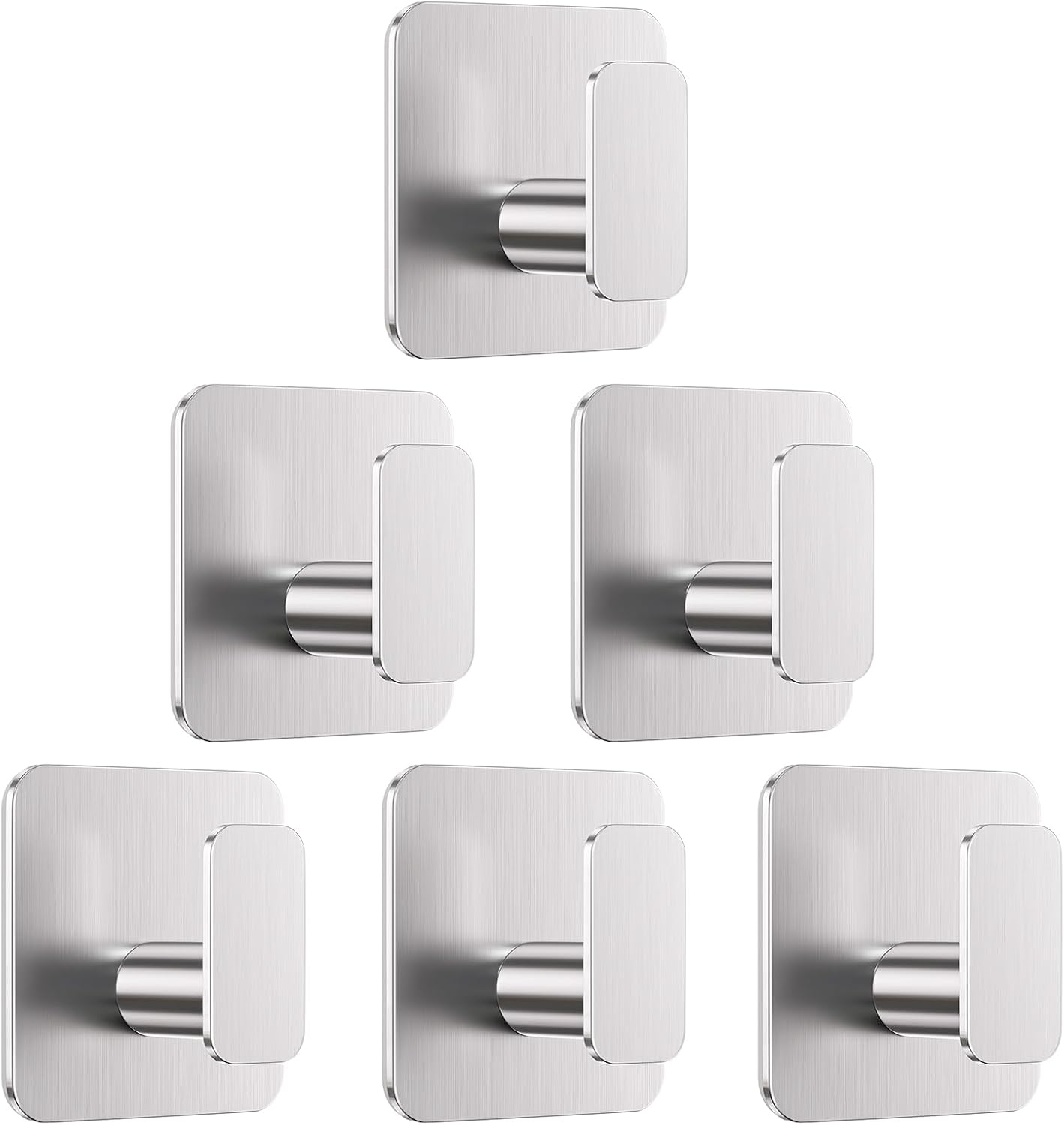 Aikzik Black Hooks for Hanging Heavy Duty, Adhesive Hooks for Shower, Bathroom, Kitchen, Robe, Towel, Coat, Waterproof & Rustproof Hook for Walls No Damage, Sticky Wall Towel Hooks - 4 Pack