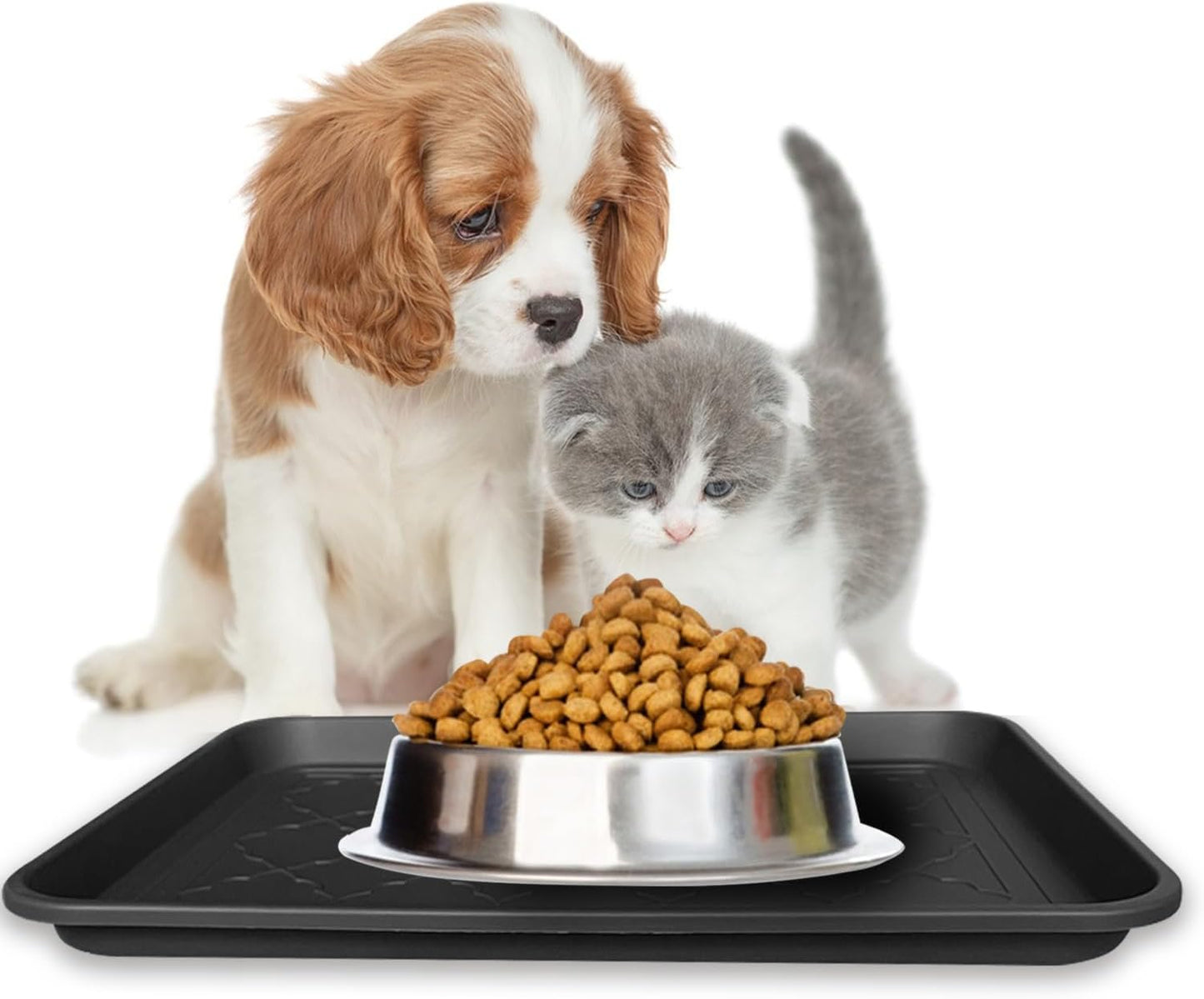 PetLike Boot Tray for Entryway Indoor, Pet Food Mat Tray, 16.7 x 12.8 inch 2 Packs, Waterproof Rubber Mat for Boots, Shoes, Pets, Garden