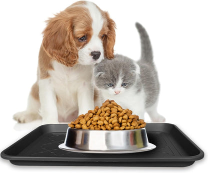PetLike Boot Tray for Entryway Indoor, Pet Food Mat Tray, 16.7 x 12.8 inch 2 Packs, Waterproof Rubber Mat for Boots, Shoes, Pets, Garden