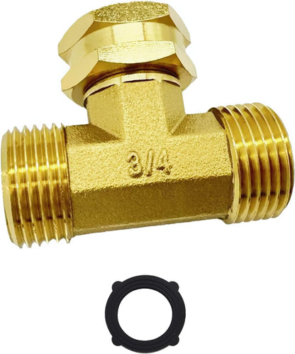2PCS Brass 3/4" GHT Garden Hose Splitter Body Backyard 2 Way Y Shaped Swivel Connector Threaded Pipe Fitting Coupler Adapter with Washer