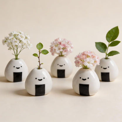 MOUGIGI Cute Blue House Ceramic Bud Vase Set of 3 - Handmade Miniature Vase with Star Roof for Dried Flowers, Chic Japandi Style Decor for Entryway, Dining,Coffee Table - Ideal Small Gift for Home