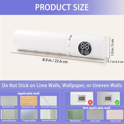 Wall Mounted Toothbrush Holder, Electric Smart Toothbrush Holders with Cleaning & Drying, 4 Toothbrush Slots Cleaner Case with Dust Cover, Toothbrush Organizer for Bathroom (White)