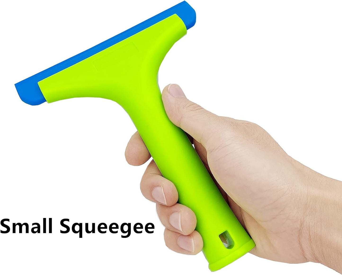 Super Flexible Silicone Squeegee, Auto Water Blade, Water Wiper, Shower Squeegee, 5.9'' Blade and 7.5'' Long Handle, for Car Windshield, Window, Mirror, Glass Door