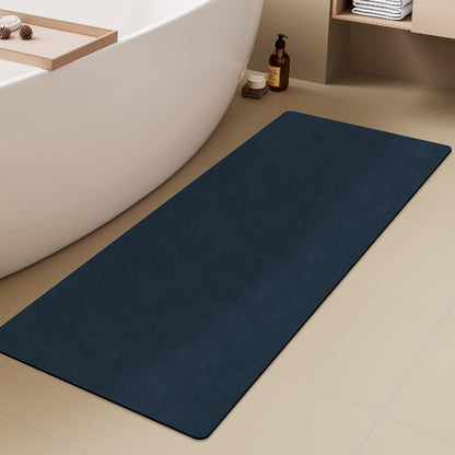 TYUU Bath Mat, Bathroom Rugs Non Slip Washable Thin Absorbent Quick Dry Bath Mat Fits Under Door Bathroom Floor Mat Perfect for Bath, Shower, or Sink 16"x24" Dark Grey