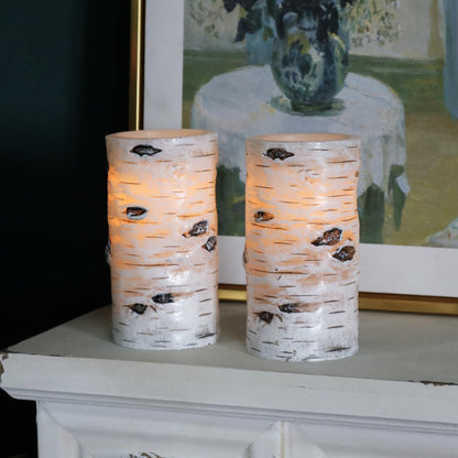 H-BLOSSOM Flickering Flameless Candles Ivory Real Wax Pillar with Embedded String Lights LED Candles Battery Operated with 10 Key Remote and Cycling 5H Timer Set of 3 (3" x 4"/5"/6") (Silver)