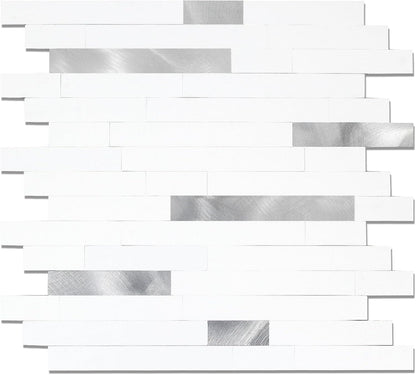 Yipscazo 2026 New Upgrade 11.34" X 11.57" Peel and Stick Backsplash, Stick on Backsplash Tiles for Kitchen, Bathroom, Fireplace (10 Sheets, Beige Rocks + Rose Gold)
