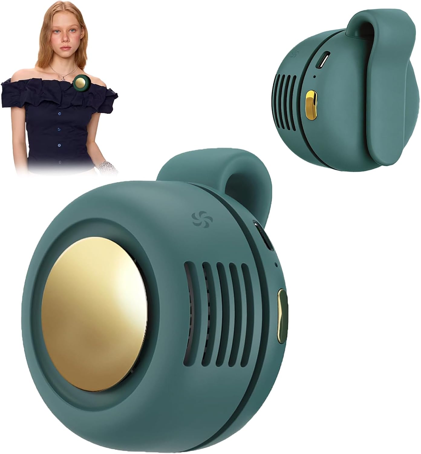 Portable Clip-On Fan, Mini USB Rechargeable 360° Rotatable Fan, Personal Fan 3-Speed Silent Mini Bladeless Fans