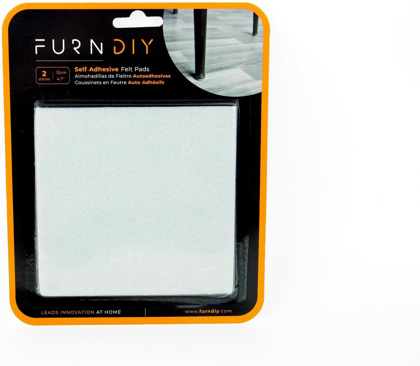 Furndiy Felt Furniture Pads for Hardwood Floors, Self-Adhesive Felt Pad for Chairs & Seat Legs, Easy Slide, Anti Scratch, Noise Stopper, Bumper & Buffer, Floor Protection - Based in USA - 0.8'' Black