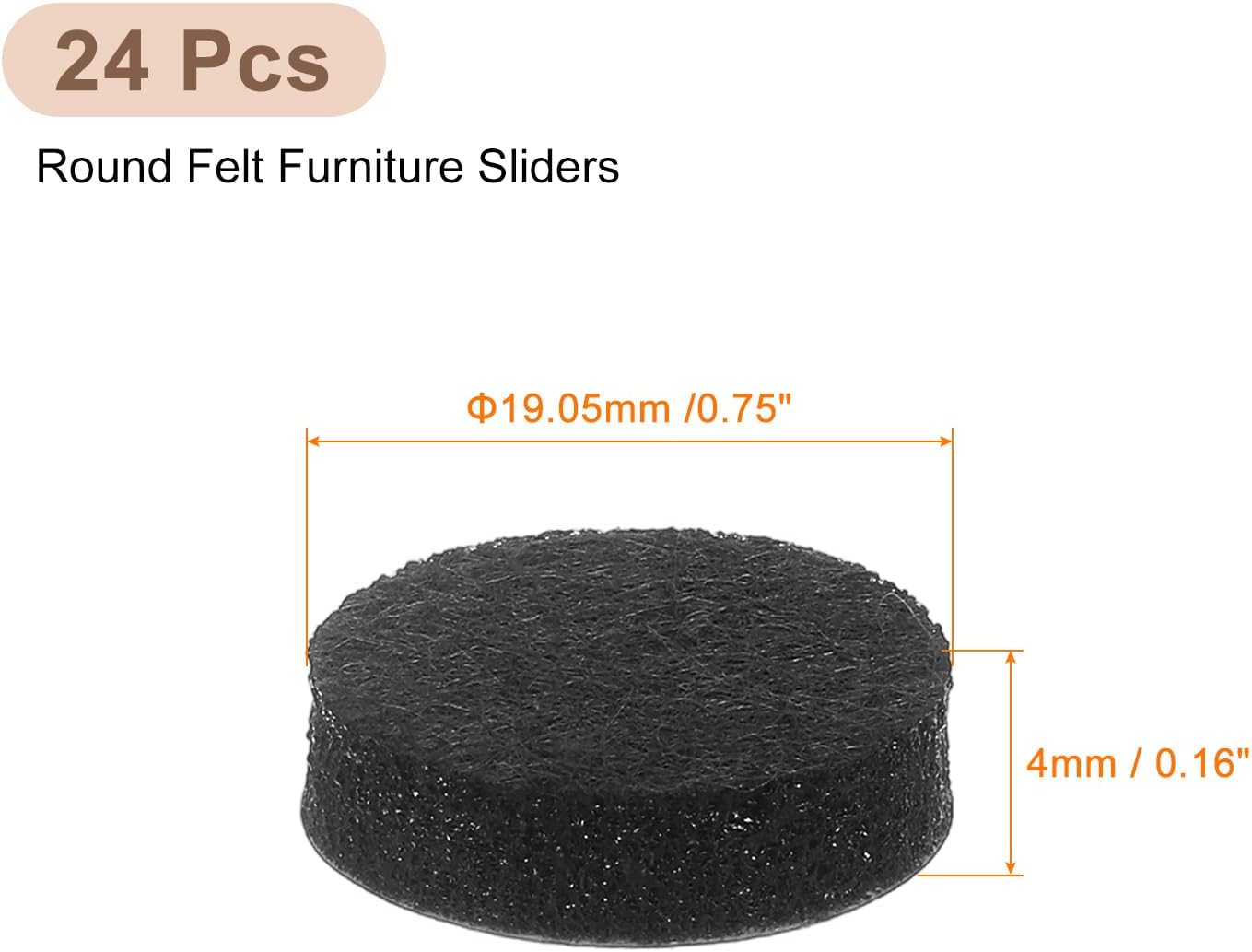 uxcell Furniture Pads, 36Pcs 0.5" - Round Self Adhesive Felt Furniture Pads, Floor Protectors for Furniture Feet Chairs Legs Hardwood Floors (Black)