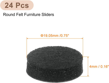 uxcell Furniture Pads, 36Pcs 0.5" - Round Self Adhesive Felt Furniture Pads, Floor Protectors for Furniture Feet Chairs Legs Hardwood Floors (Black)