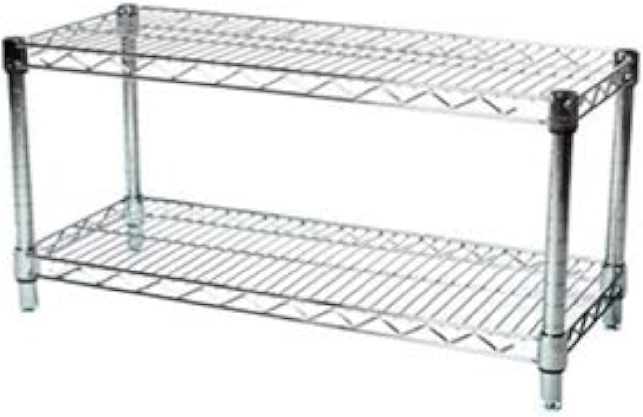 Shelving Inc. 12" d x 30" w Chrome Wire Shelving with 2 Tier Shelves, Weight Capacity 800lbs Per Shelf