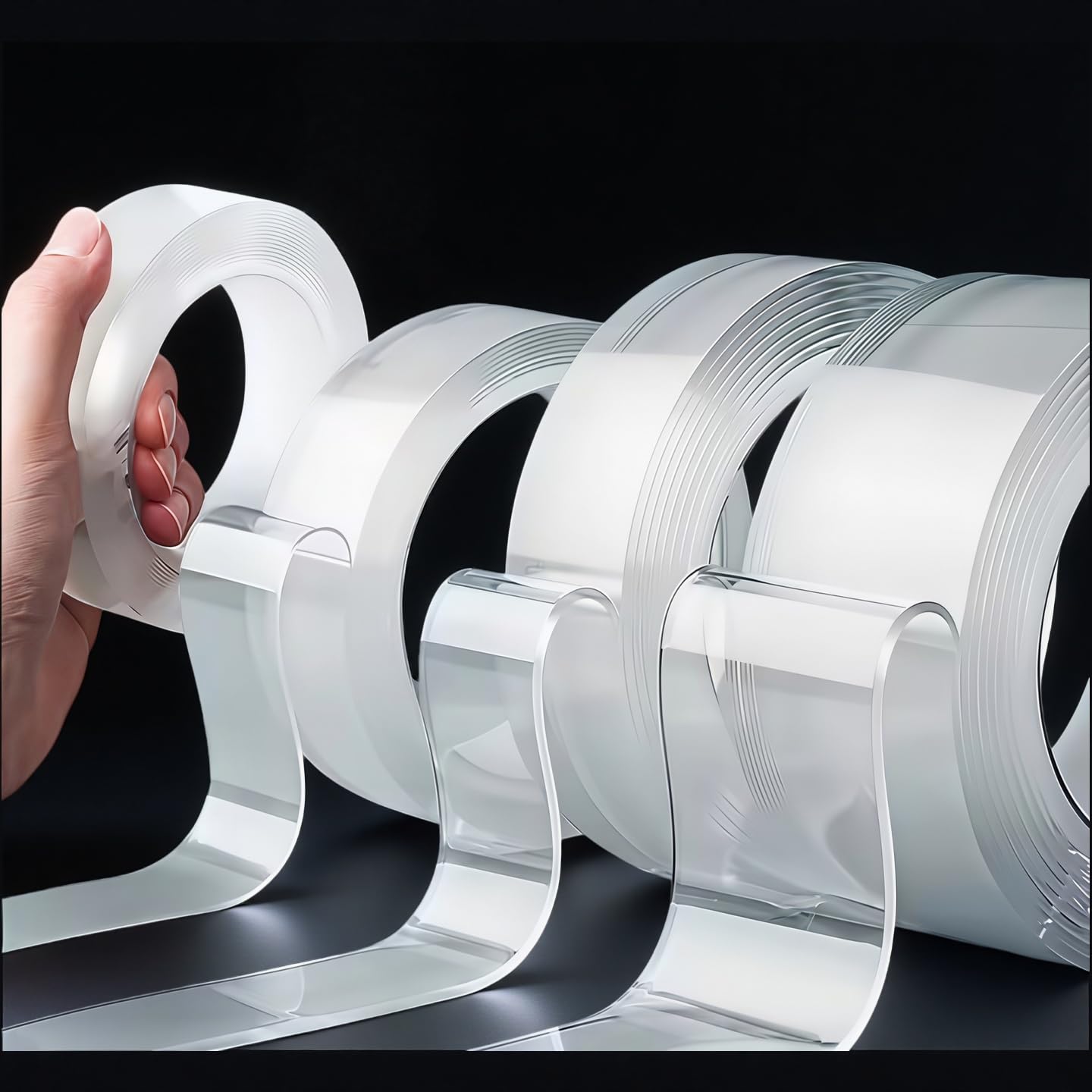 Transparent Super Strong Double-Sided Tape - Nano Adhesive, Removable and Washable, Suitable for Heavy-Duty Home Renovation, Walls, Carpets, Cards, Posters, Photos(9)