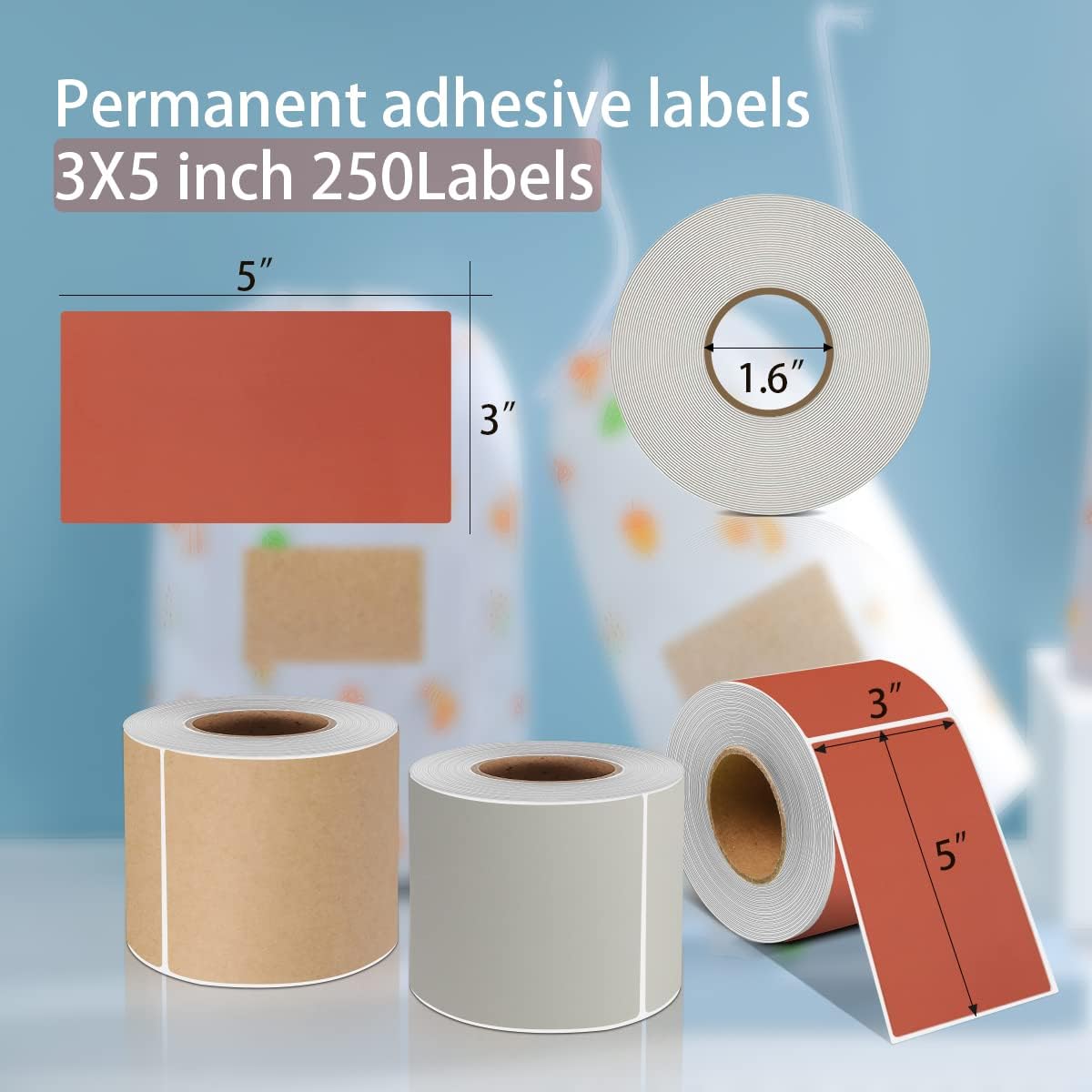 PARLAIM 3 X 5 Inch Rectangle Adhesive Color Coding Stickers,Square Inventory Stickers -250 Per Dispenser Box (Fluorescent Green)