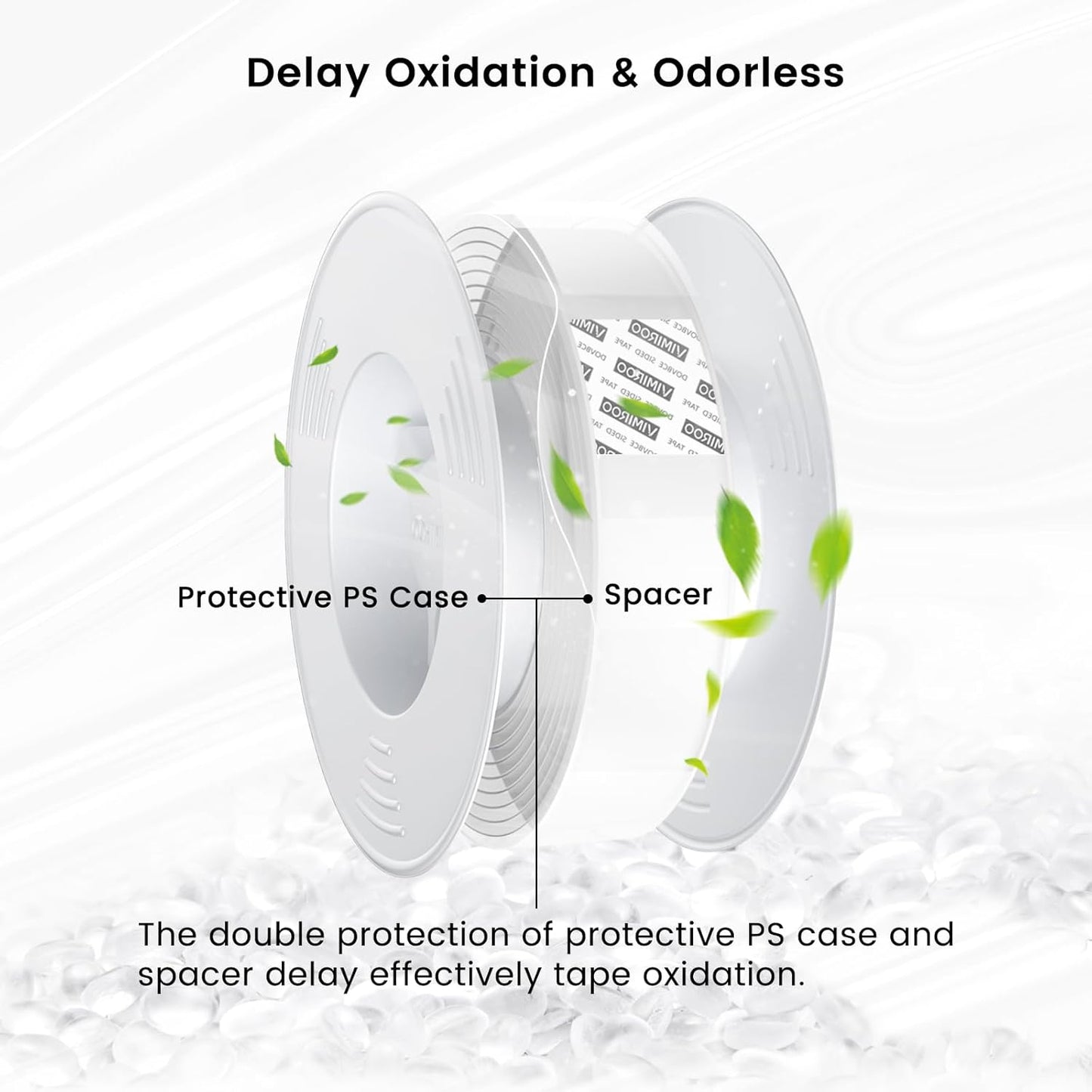 vimiroo Double Sided Tape Heavy Duty, Extra Large 9.85FT Nano Tape Double Sided Mounting Tape, Reusable Removable Transparent Wall Adhesive Strips for Poster Carpet, 2 Pack