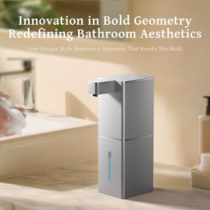 P12 Automatic Foaming Soap Dispenser - Touchless, 4-Level Adjustable Foam, 1200mAh Large Capacity Rechargeable Battery, Distinctive Angular Design for Bathroom, Kitchen