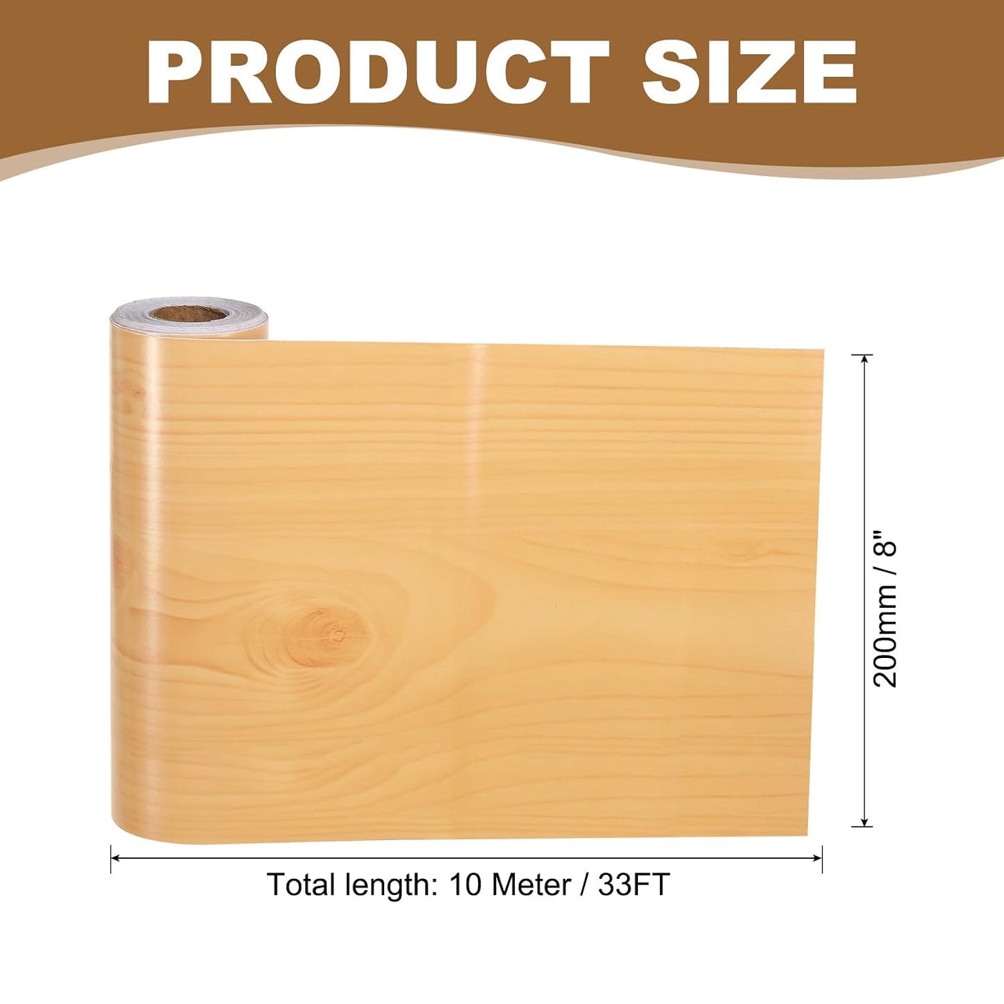 PATIKIL Self Adhesive Wood Grain Repair Tape 33'x 3", Multi-Use Realistic Wood Grain Repair Patch for Furniture Floor Door Table Chair Windows Handicraft DIY, Yellow Teak