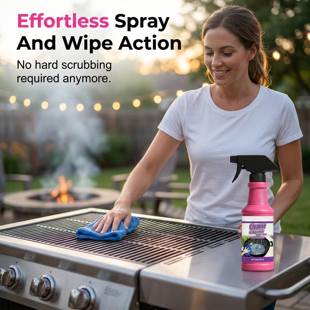Fast Acting Heavy Duty Grill Degreaser Spray, 2026 New BBQ Oven Cleaner, Multi-Surface Grease Remover for Grates, Cookware, Baking Sheets, Powerful Kitchen Cleaner