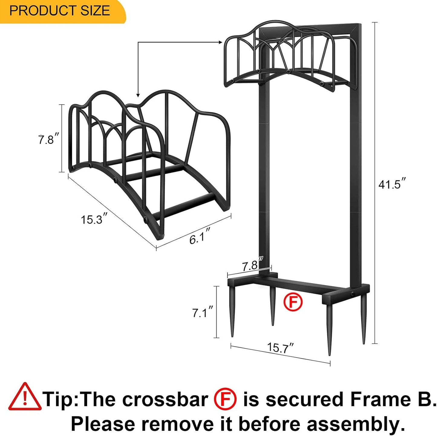Garden Hose Holder -Upgraded Hose Holder Holds 100-feet Hose,Freestanding Heavy Duty Hose Hanger,Sturdy Hose Stand for Lawn & Yard,Black