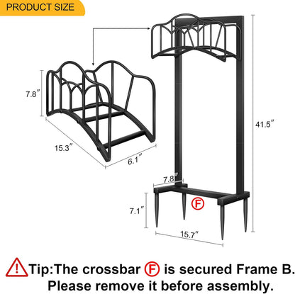 Garden Hose Holder -Upgraded Hose Holder Holds 100-feet Hose,Freestanding Heavy Duty Hose Hanger,Sturdy Hose Stand for Lawn & Yard,Black