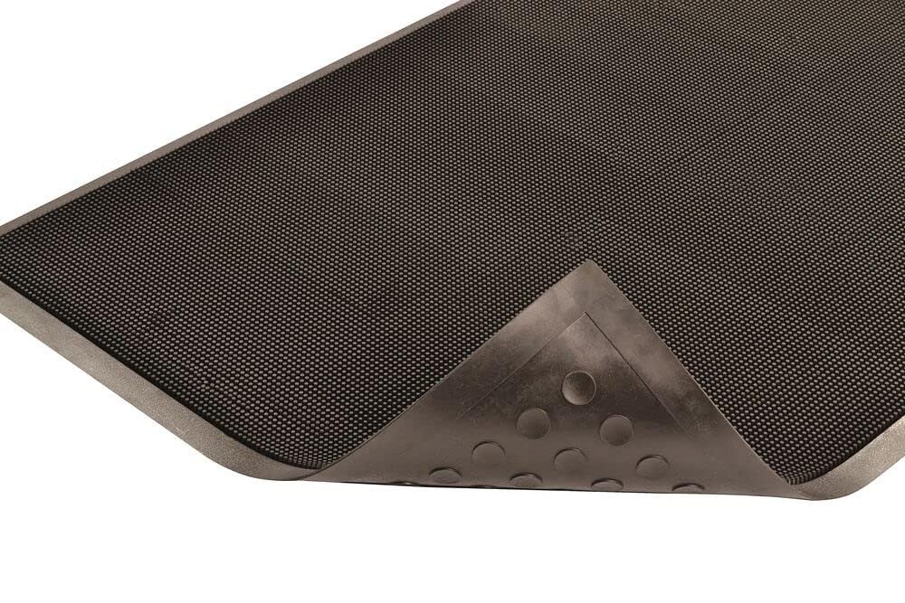 NoTrax 345 Scraper Outdoor Brush Mat, Natural Rubber Doormat for Outdoor Year-Round Use, Heavy-Duty, Durable, Beveled Edges, 28" x 46" Black, 345S2846BL