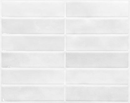 Peel and Stick Backsplash Tiles – Easy DIY Self-Adhesive Subway Wall Tiles, 10 Pack for Kitchen & Bathroom, 11.42'' x 9'' (White Grey)