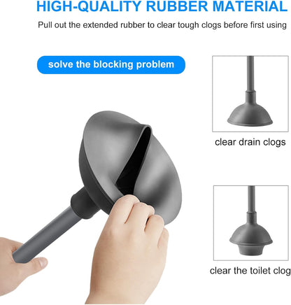 SetSail Toilet Brush and Plunger Set, Semi-Hidden Toilet Plungers Heavy Duty Toilet Bowl Brush and Holder for Bathroom Toilet Plunger and Brush Set for Deeply Cleaning - Black