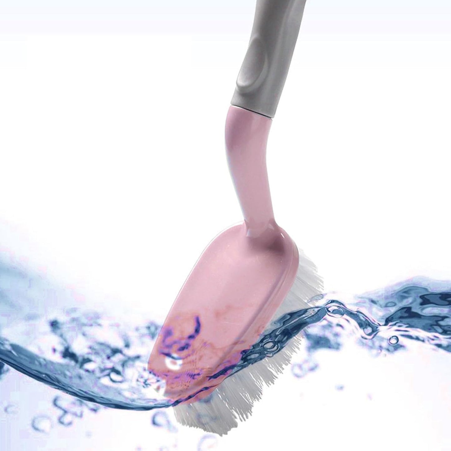 Tile Tub Scrubber Brush, Non Scratch Shower Scrubber Shower Cleaning Brush Long Handle Scrub Brush for Cleaning Bathtub Shower Bathroom, Pink