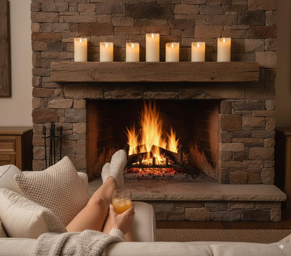 VENTA Set of 3 White Pillar Candles | Real Wax Battery Operated Flickering LED Candles with Remote | Timeless Decor for Farmhouse, Modern & Mantel Displays