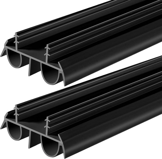 2 Pcs 36" Double Bubble Kerf Door Sweep, 1-3/4" Wide Weatherstrip Seal for Exterior Doors, Draft Stopper for Energy Saving, Windproof & Dustproof Door Bottom Seal