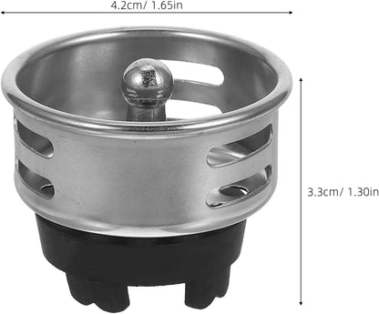 Artibetter 2Pcs Stainless Steel Kitchen Sink Strainer Basket Fit Drain Filter for Bar Prep Sinks Efficient Debris Interception Durable Wear Resistant Design