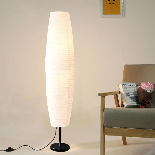 Rice Paper Floor Lamp Japanese Style Minimalist Decorative Floor Light Foldable Paper Floor Lighting Atmosphere Lamp Bedroom Bedside Floor Lampshade for Living Room Bedroom
