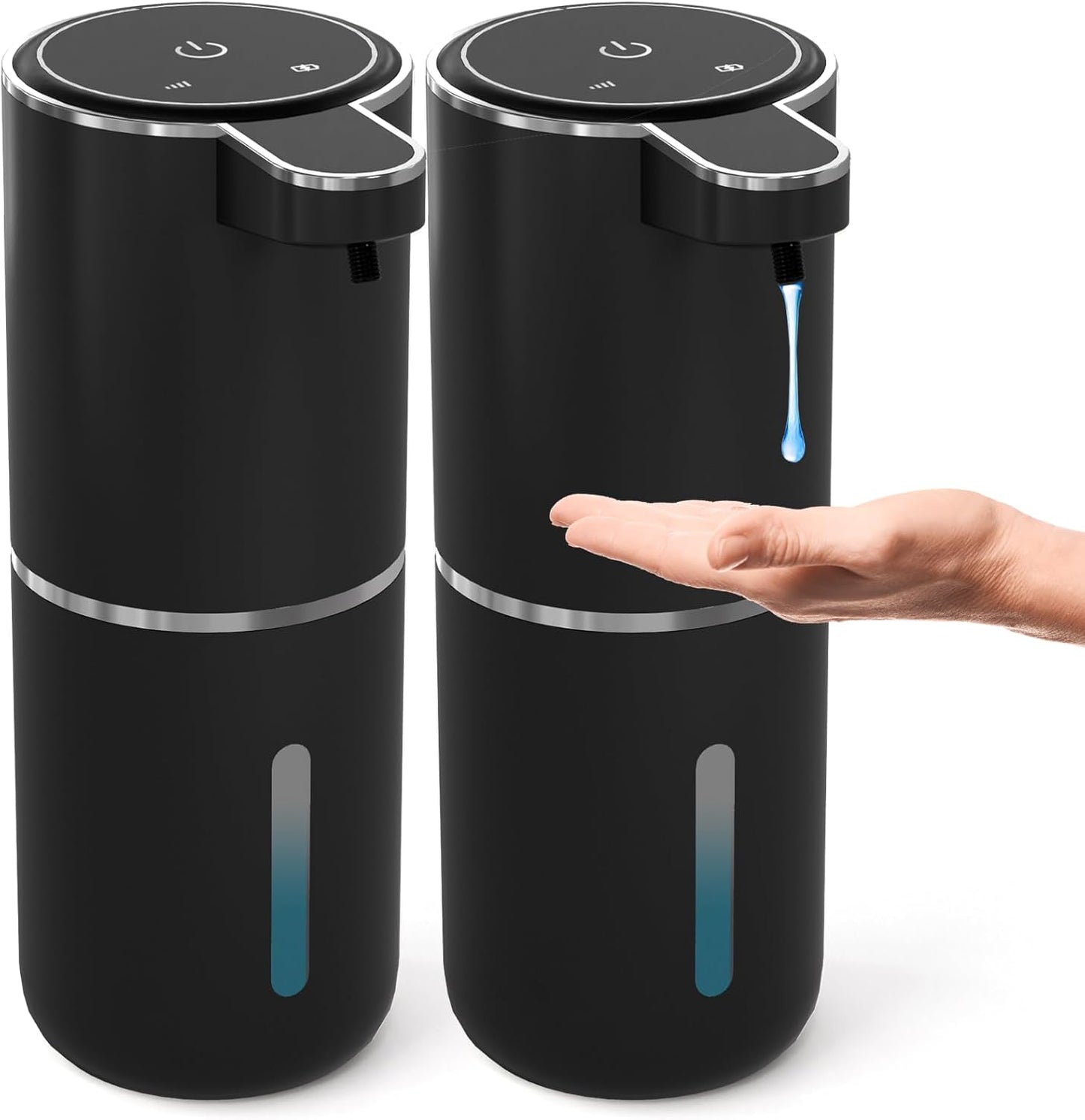 2 Pack Automatic Foaming Soap Dispenser,Touchless Foam Soap Dispenser,12.8oz Rechargeable Wall Mounted Smart for Bathroom and Kitchen Dish Soap,Easy for Toddlers(White)