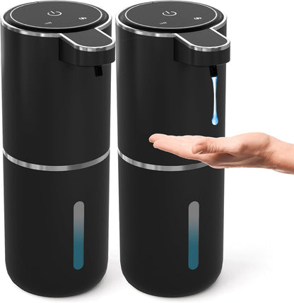2 Pack Automatic Foaming Soap Dispenser,Touchless Foam Soap Dispenser,12.8oz Rechargeable Wall Mounted Smart for Bathroom and Kitchen Dish Soap,Easy for Toddlers(White)