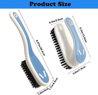 Soft Bristle Scrub Cleaning Brush Stain Remover Brush Fabric Cleaning Brush Laundry Brush Small Scrub Brush Cleaner Household Cleaning Brushes for Carpet, Clothes, Bathroom,Sneaker-2 Pack (Gray)