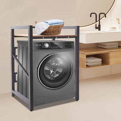 Over Washer and Dryer Shelves,Dryer Storage Shelf,3 Tiers Laundry Room Storage and Organizer Standing Shelf,Height Adjustable Laundry Room Shelves, Load-Bearing Capacity 22lbs (Log)