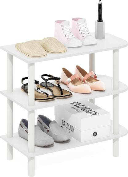 Furinno FANO Shoe Rack, 24-Inch Width 2-Tier Shoe Organizer, Stackable Shoes Storage, 11.7 x 24.2 x 11.7, for Closet Entryway, Office, Garage, Amber Pine