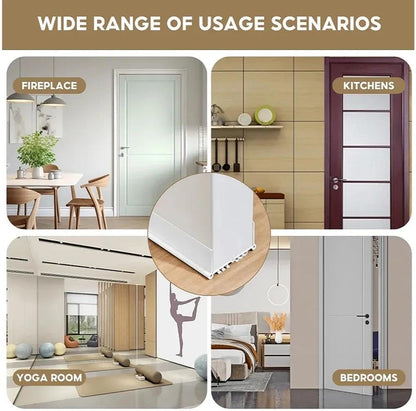 Upgrade Vinyl Door Seal Strip Bottom 35×2 Inch Adjustable Door Sweeps Door Draft Stoppers for Bottom of Door Easy to Install Under Door Weather Stripping, Blocks Dust/Insects/Noise