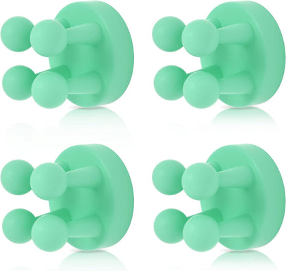 4 pcs Silicone Toothbrush Holder Multi-Function Hook Waterproof self Adhesive Single Toothbrush Hook Plug Holder for Wall for Hanging Bathroom Kitchen Living Room Office
