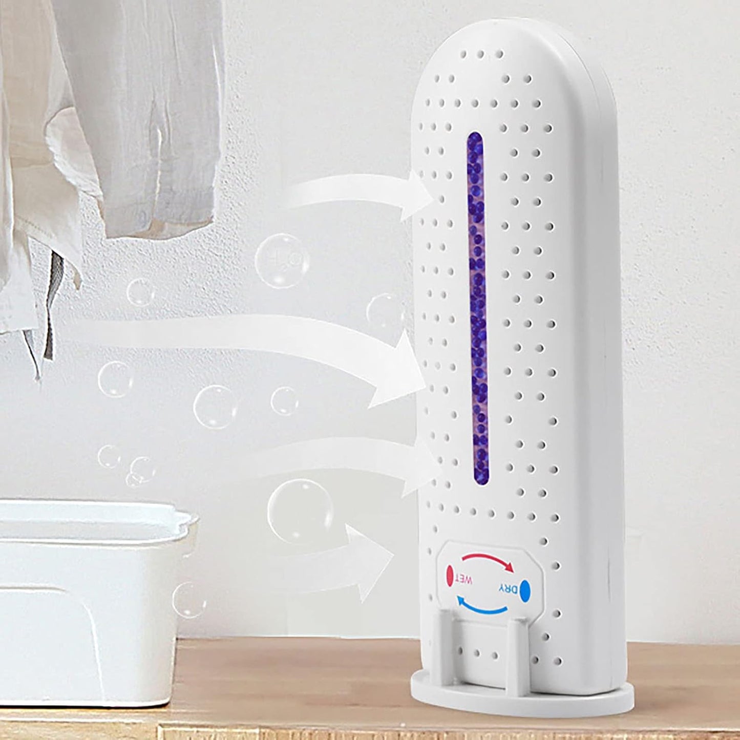 Electric Dehumidifier, USB Rechargeable Rectangle Air Dehumidifier 16.8x5.8cm/6.6x2.3in Mini Portable Dehumidifying Machine for Home Wardrobe Cabinet