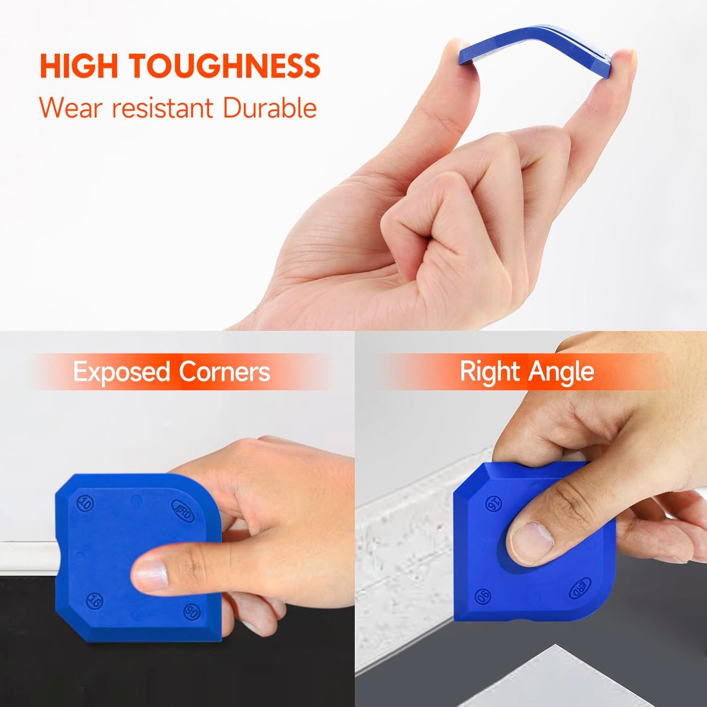 Stainless Silicone Caulking Tools Kit,Set of 13pcs Sealant Finishing Tool Grout Scraper,Putty Knives,5 Silicone Pads,Sink Joint Caulk Remover with 3pcs Glass Glue Angle Scraper