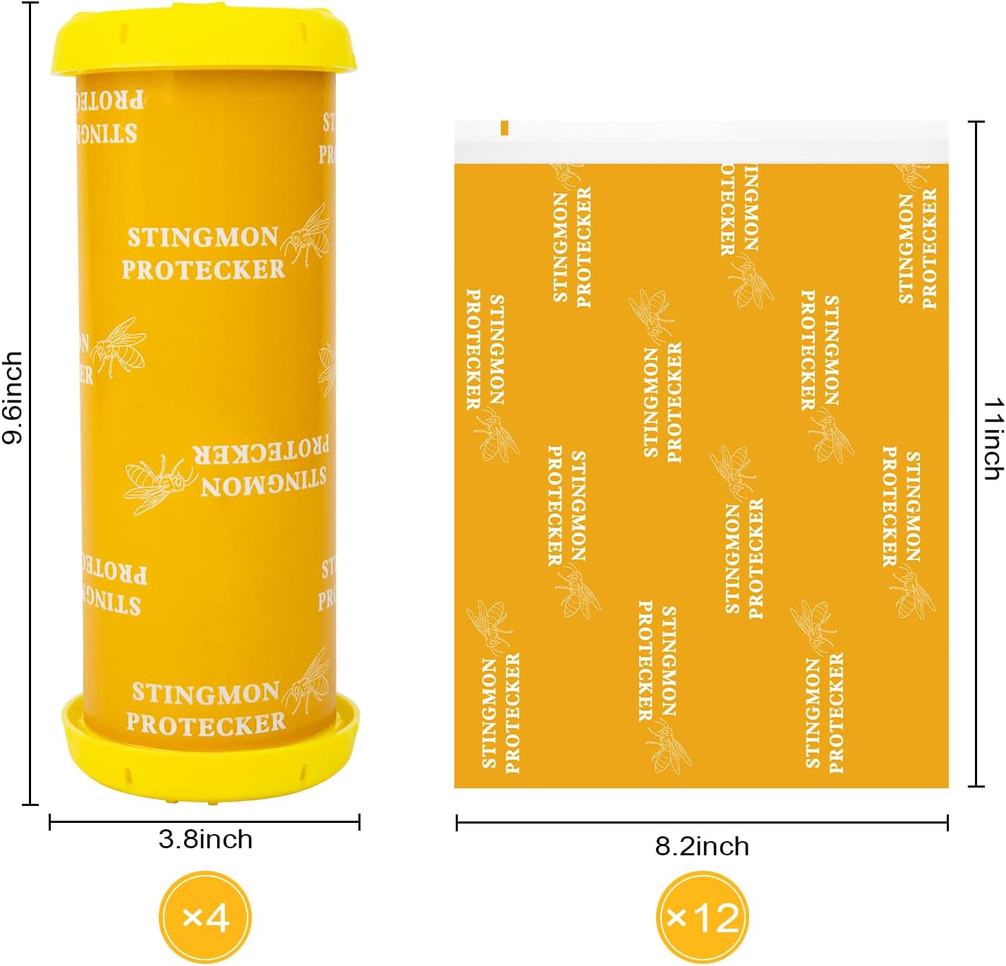 4 Pack Wasp Traps Outdoor Hanging, Carpenter Bee Traps for Outside Yellow Jacket Trap Hornet Trap Wasp Catchers Killer