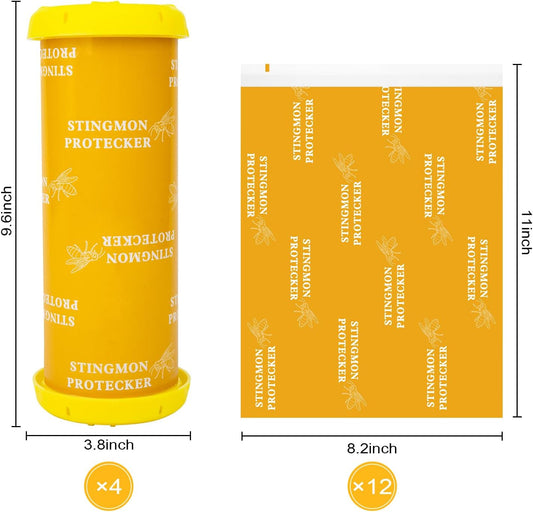 4 Pack Wasp Traps Outdoor Hanging, Carpenter Bee Traps for Outside Yellow Jacket Trap Hornet Trap Wasp Catchers Killer
