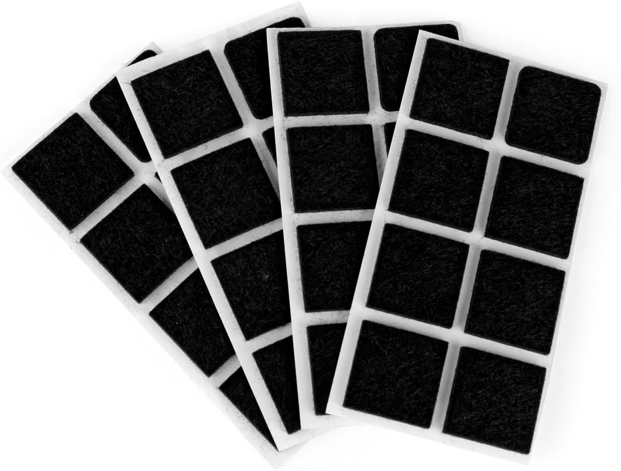 Furndiy Felt Furniture Pads for Hardwood Floors, Self-Adhesive Felt Pad for Chairs & Seat Legs, Easy Slide, Anti Scratch, Noise Stopper, Bumper & Buffer, Floor Protection - Based in USA - 0.8'' Black