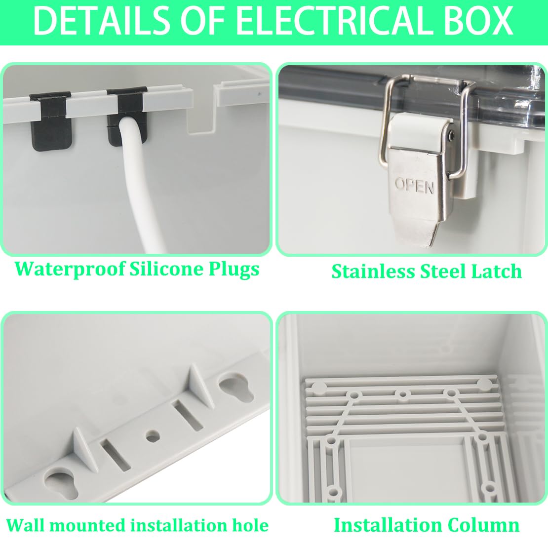 Electrical Box Outdoor Waterproof Box IP55 Junction Box Extension Cord Cover Outlet Covers,Connection Box Protect Power Strip, Timer Outlet, Clear 8.9 x 4.9 x 4.3 Inch